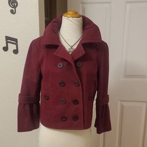 Mixit Women's Burgundy Short Pea Coat